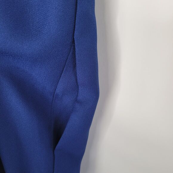 J CREW Royal Blue Mini Dress Size 0 Crepe Lined Sleeveless Pockets Twee - Picture 7 of 10